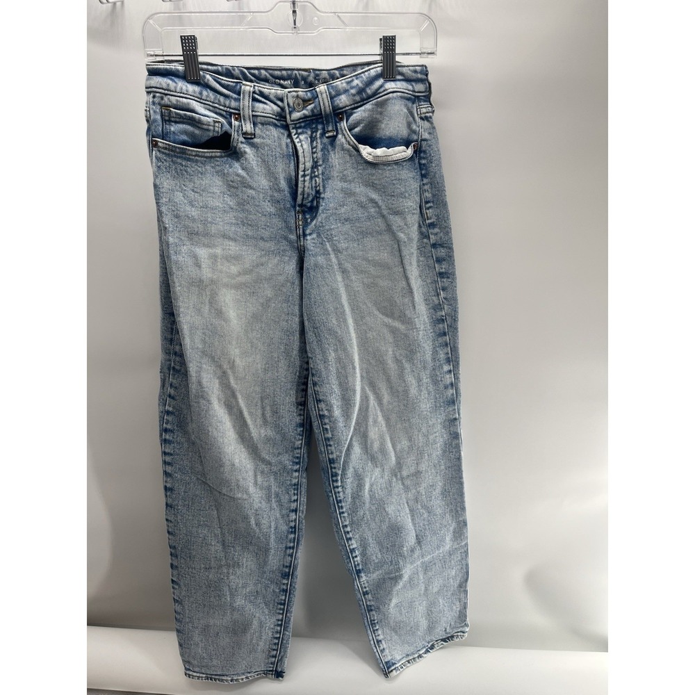 Old Navy High Waisted OG Loose Light‎ Wash Denim Blue Jeans High Rise Womens 2